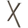 Miniatyrbild 4 av 10: vidaXL Matbordsben X-formad 2 st naturstål 90x(72-73) cm stål