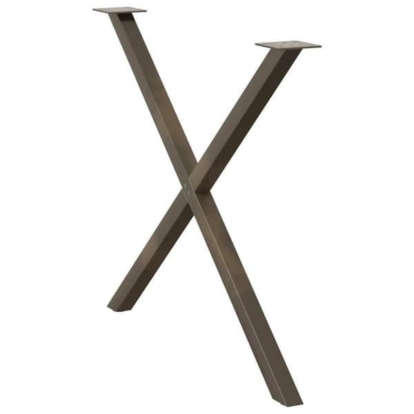 vidaXL Matbordsben X-formad 2 st naturstål 90x(72-73) cm stål