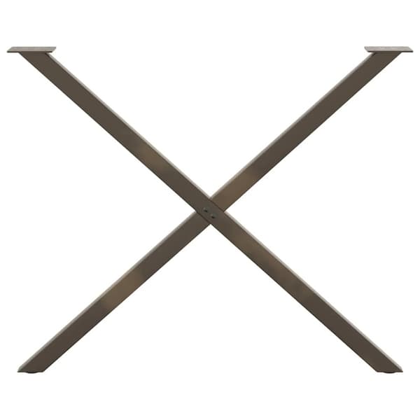 vidaXL Matbordsben X-formad 2 st naturstål 90x(72-73) cm stål