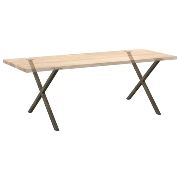 vidaXL Matbordsben X-formad 2 st naturstål 90x(72-73) cm stål