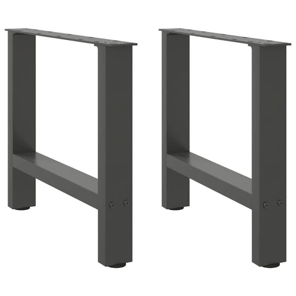vidaXL Sohvapöydän jalat antrasiitti 2 kpl 60x(42-43) cm teräs