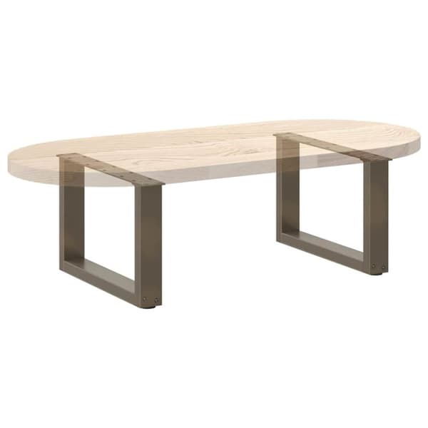 vidaXL Salongbordben U-formet 2 stk naturstål 50x(30-31) cm stål