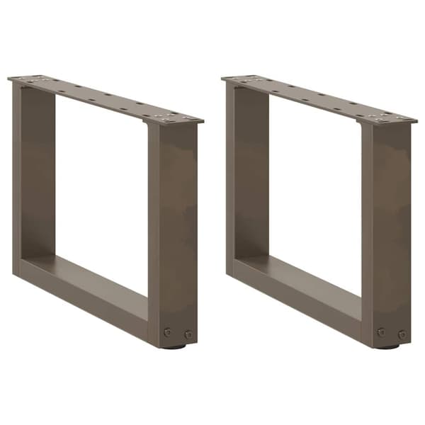 vidaXL Salongbordben U-formet 2 stk naturstål 50x(30-31) cm stål