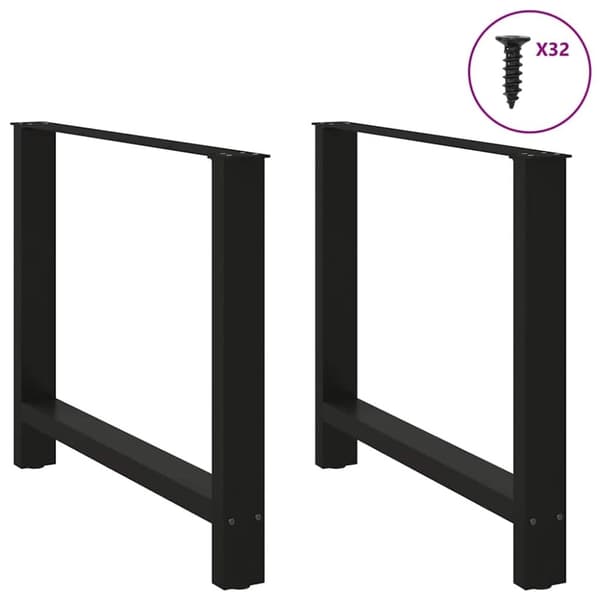 vidaXL Soffbordsben svart 2 st 90x(72-73) cm stål