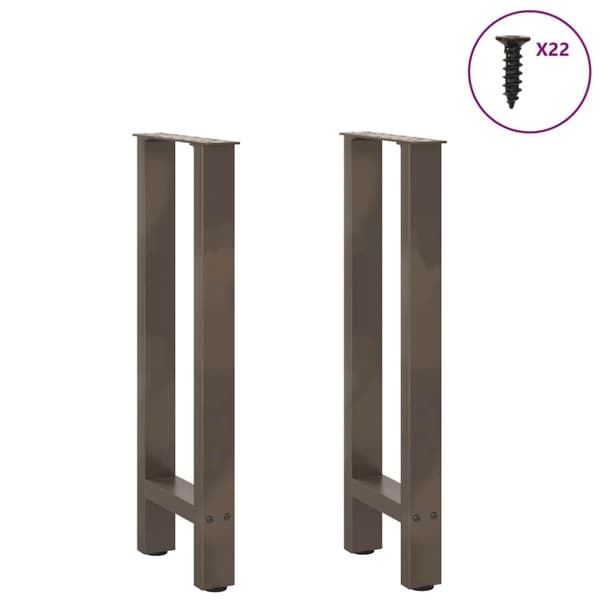 vidaXL Konsollbordben naturstål 2 stk 38 x (72-73) cm stål