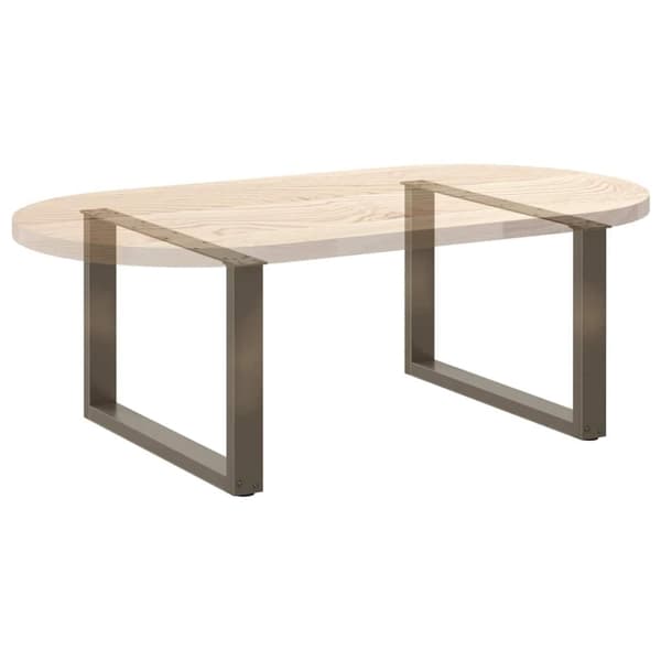 vidaXL Sohvapöydän jalat U-muotoiset 2 kpl Luonnonvärinen teräs 60x(42-43) cm Teräs