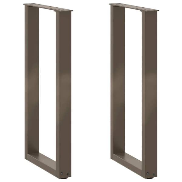 vidaXL sofabordben U-formet 2 stk. naturstål 38x(72-73) cm stål