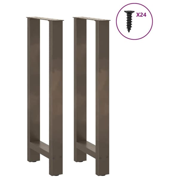 vidaXL Barbordben naturstål 2 stk 50x(100-101) cm stål