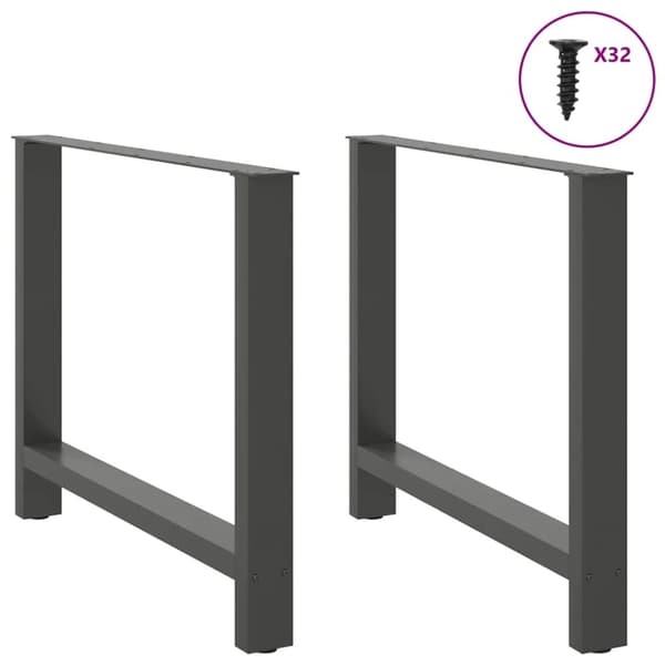 vidaXL sofabordben 2 stk. 100x(72-73) cm stål antracitgrå