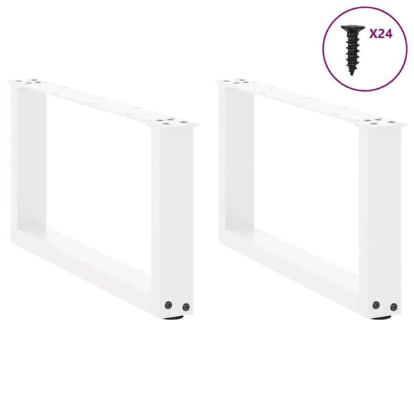 vidaXL sofabordben U-formet 2 stk. 60x(30-31) cm stål hvid