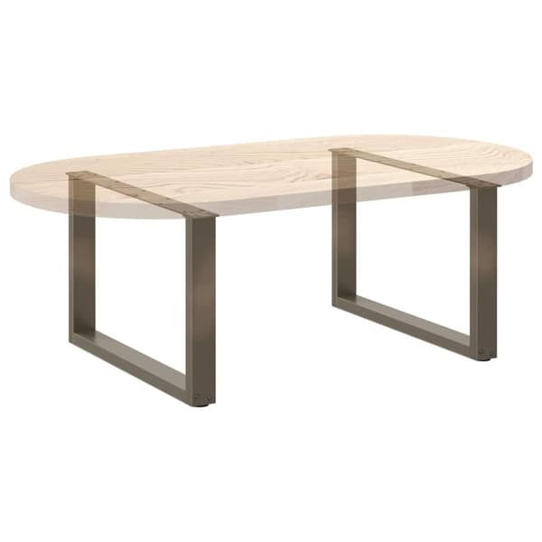 vidaXL Soffbordsben U-formade 2 st naturstål 70x(42-43) cm stål