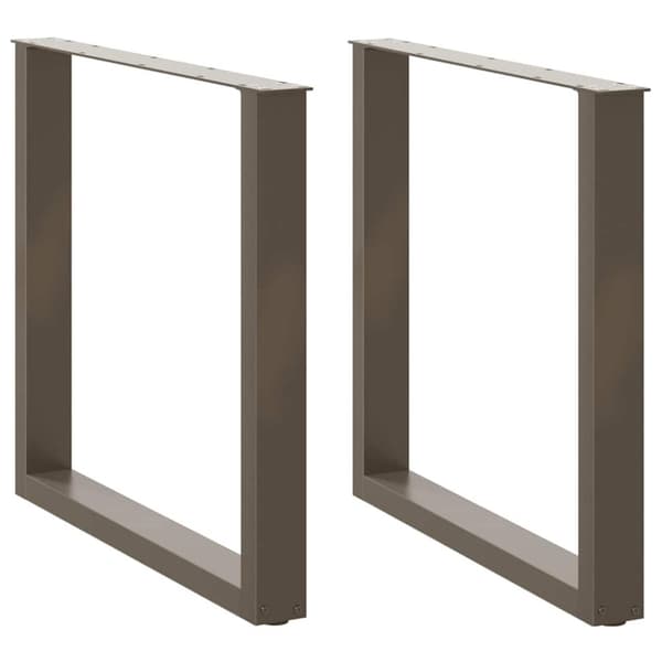vidaXL Matbordsben U-formad 2 st naturstål 80x(72-73) cm stål