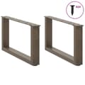 Pikkukuva 3 / 10: vidaXL sofabordben U-formet 2 stk. naturstål 60x(30-31) cm stål