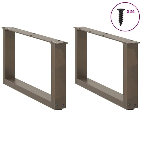 vidaXL sofabordben U-formet 2 stk. naturstål 60x(30-31) cm stål