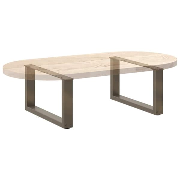 vidaXL sofabordben U-formet 2 stk. naturstål 60x(30-31) cm stål