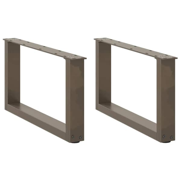 vidaXL sofabordben U-formet 2 stk. naturstål 60x(30-31) cm stål