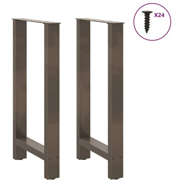 vidaXL sofabordben naturstål 2 stk. 50x(90-91) cm stål