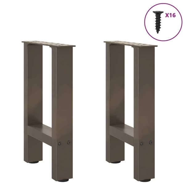 vidaXL sofabordben naturstål 2 stk. 28x(42-43) cm stål