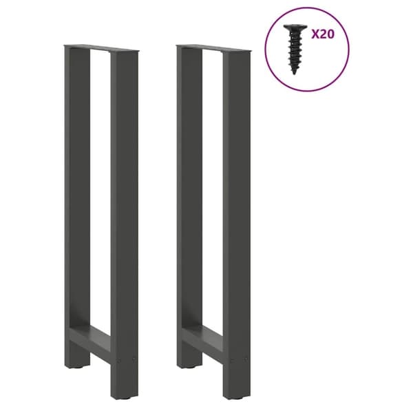 vidaXL sofabordben 2 stk. 40x(110-111) cm stål antracitgrå