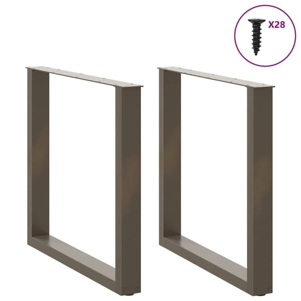 vidaXL Spisebordsben U-formet 2 stk. naturstål 80x(72-73) cm stål