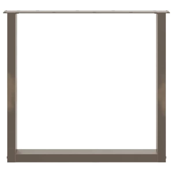 vidaXL Spisebordsben U-formet 2 stk. naturstål 90x(72-73) cm stål