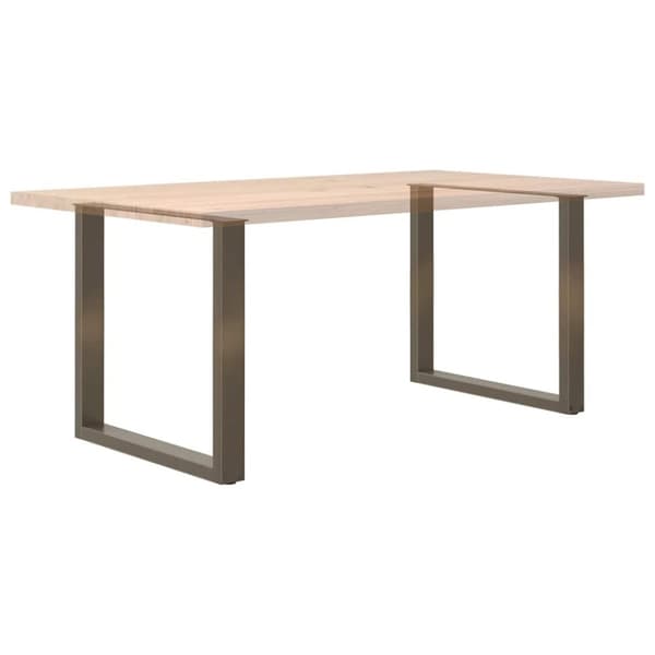 vidaXL Spisebordsben U-formet 2 stk. naturstål 90x(72-73) cm stål