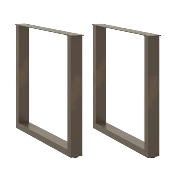 vidaXL Spisebordsben U-formet 2 stk. naturstål 90x(72-73) cm stål