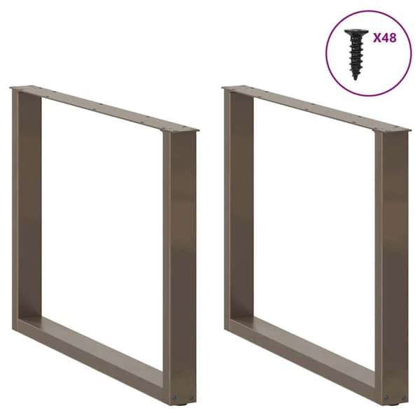 vidaXL Ruokapöydän jalat U-muoto 3 kpl Luonnonteräs 100x(72-73) cm