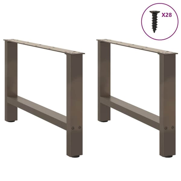 vidaXL Soffbordsben naturstål 2 st 70x(42-43) cm stål