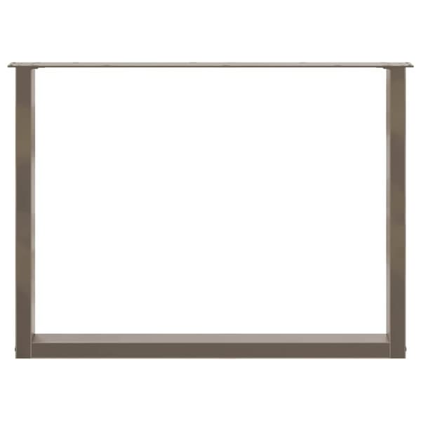 vidaXL Matbordsben U-formad 3 st naturstål 100x(72-73) cm stål