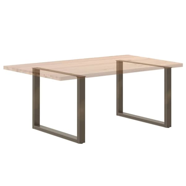 vidaXL Matbordsben U-formad 3 st naturstål 100x(72-73) cm stål