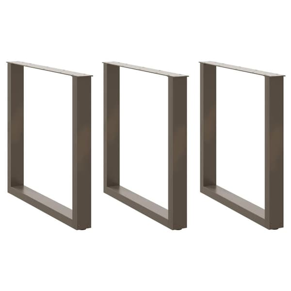 vidaXL Spisebordben U-formet 3 stk naturstål 80 x (72-73) cm stål