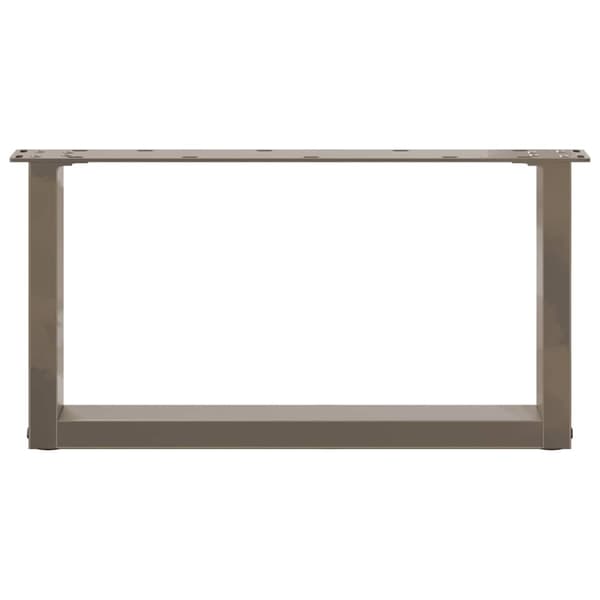 vidaXL Salongbordben U-formet 2 stk naturstål 60 x (30-31) cm stål