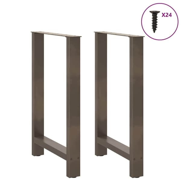 vidaXL Soffbordsben naturstål 2 st 60x(90-91) cm stål