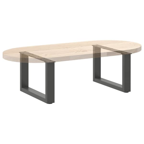 vidaXL Soffbordsben U-formade 2 st antracit 50x(30-31) cm stål