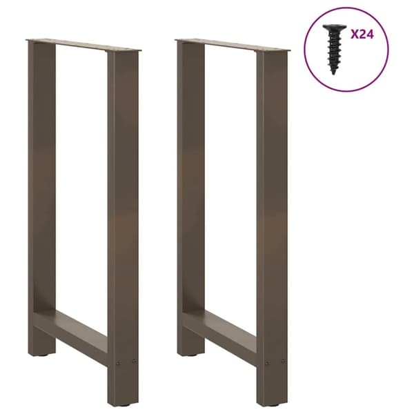 vidaXL Barbordben naturstål 2 stk 60x(100-101) cm stål