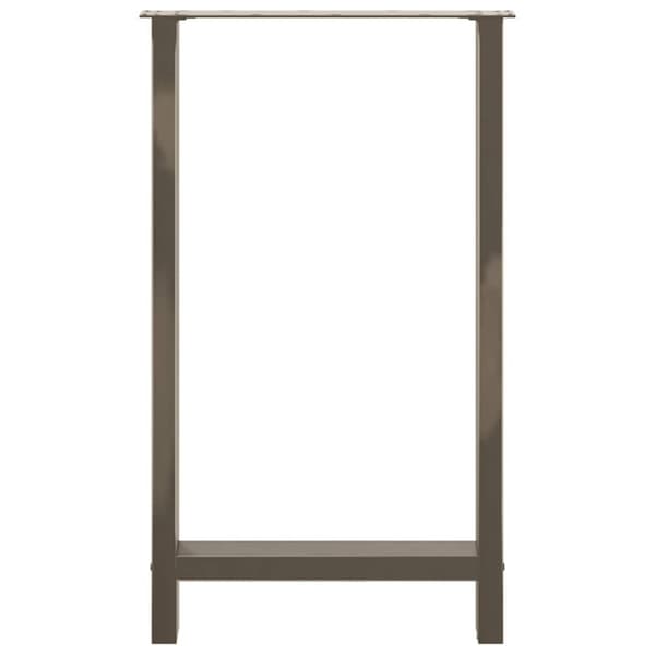 vidaXL Barbordben naturstål 2 stk 60x(100-101) cm stål