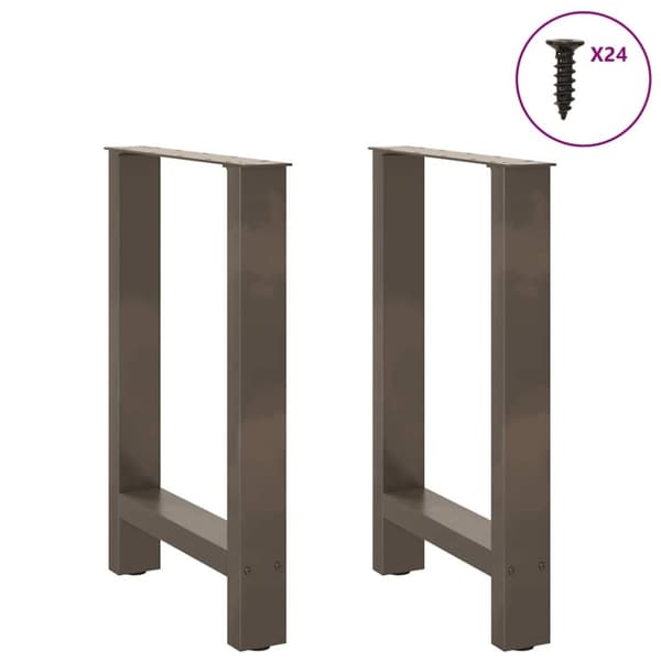 vidaXL sofabordben naturstål 2 stk. 60x(72-73) cm stål