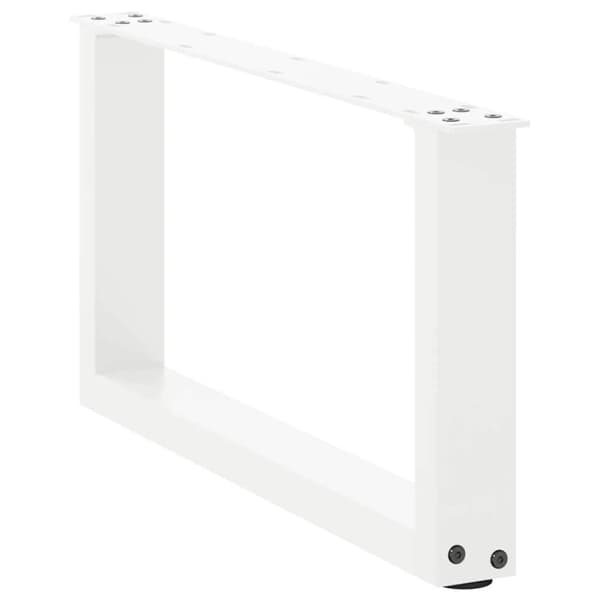 vidaXL Soffbordsben U-formade 2 st vit 70x(30-31) cm stål