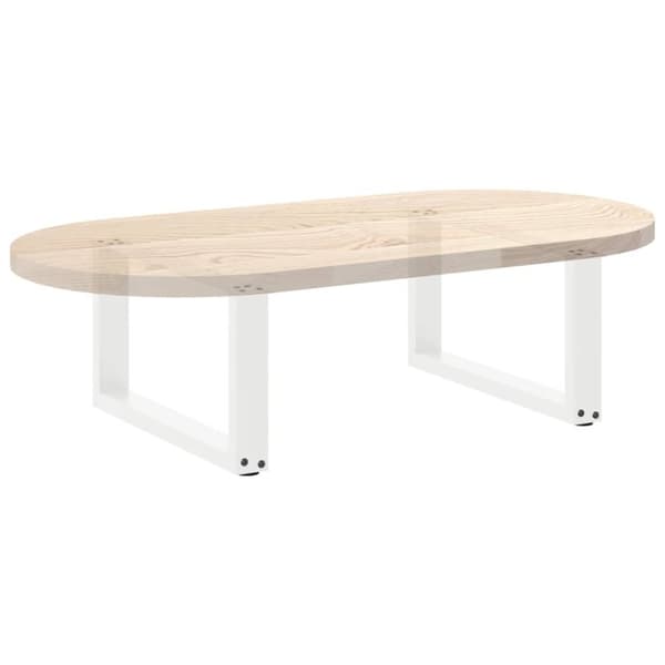 vidaXL Soffbordsben U-formade 2 st vit 70x(30-31) cm stål