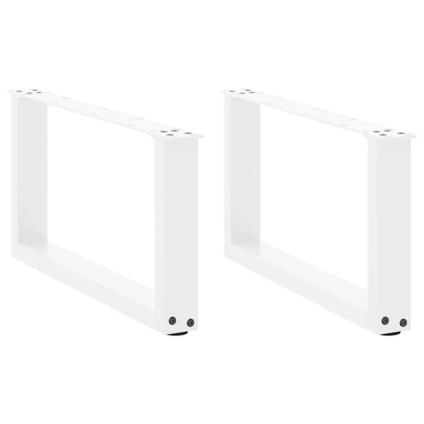 vidaXL Soffbordsben U-formade 2 st vit 70x(30-31) cm stål
