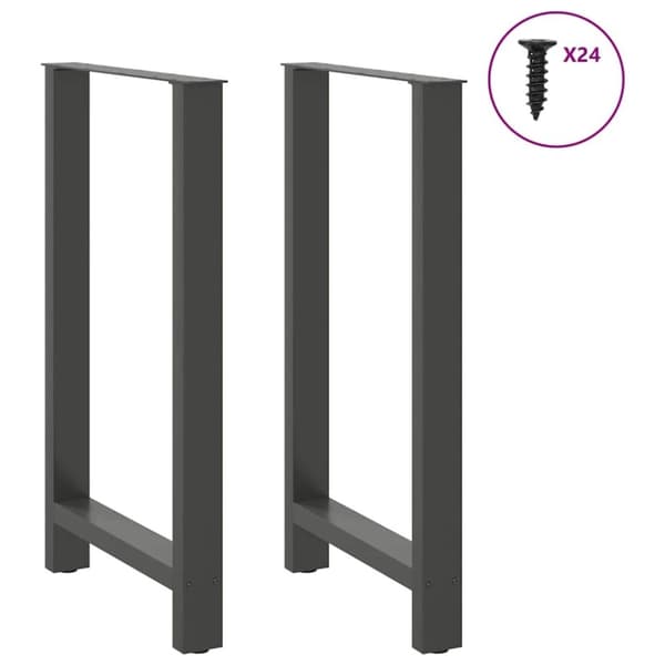 vidaXL Soffbordsben antracit 2 st 60x(100-101) cm stål
