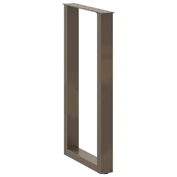 vidaXL Soffbordsben U-formade 2 st naturstål 50x(90-91) cm stål