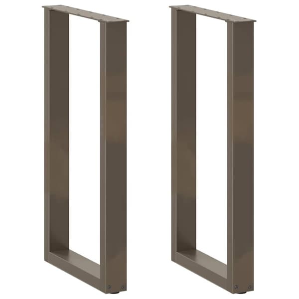 vidaXL Soffbordsben U-formade 2 st naturstål 50x(90-91) cm stål