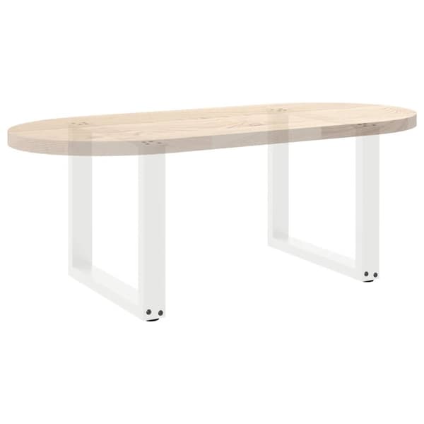 vidaXL Soffbordsben U-formade 2 st vit 50x(42-43) cm stål