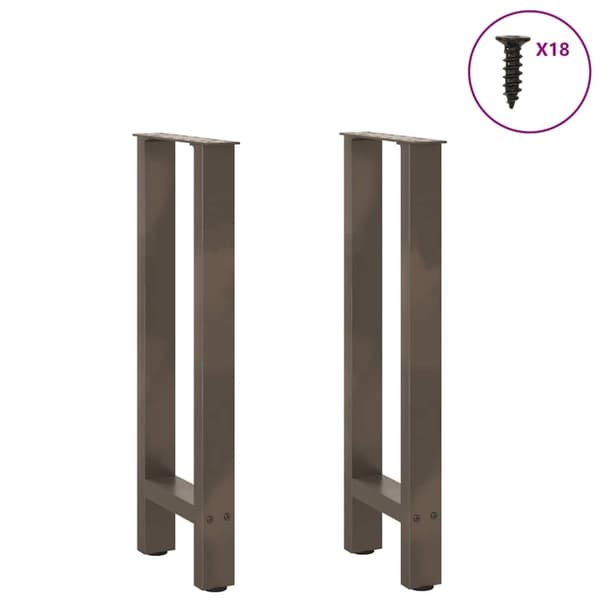 vidaXL sofabordben naturstål 2 stk. 28x(72-73) cm stål