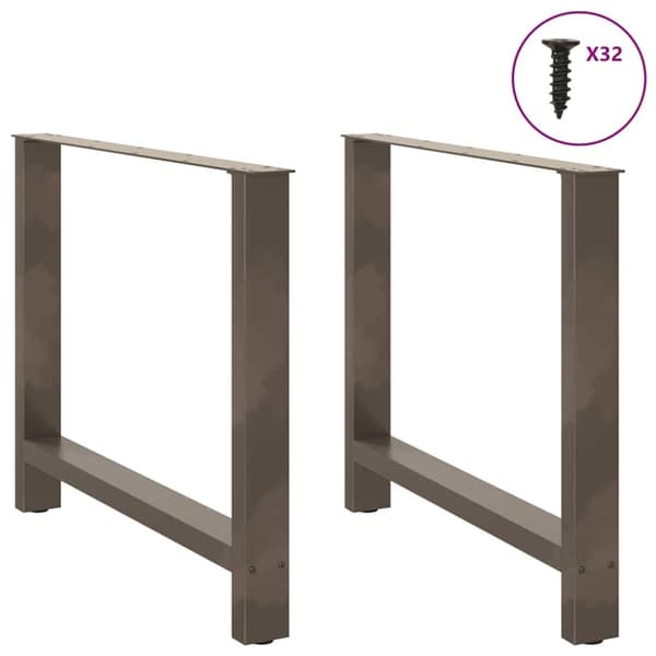 vidaXL sofabordben naturstål 2 stk. 100x(72-73) cm stål
