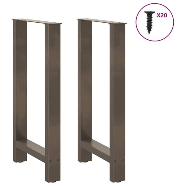 vidaXL Soffbordsben naturstål 2 st 40x(90-91) cm stål