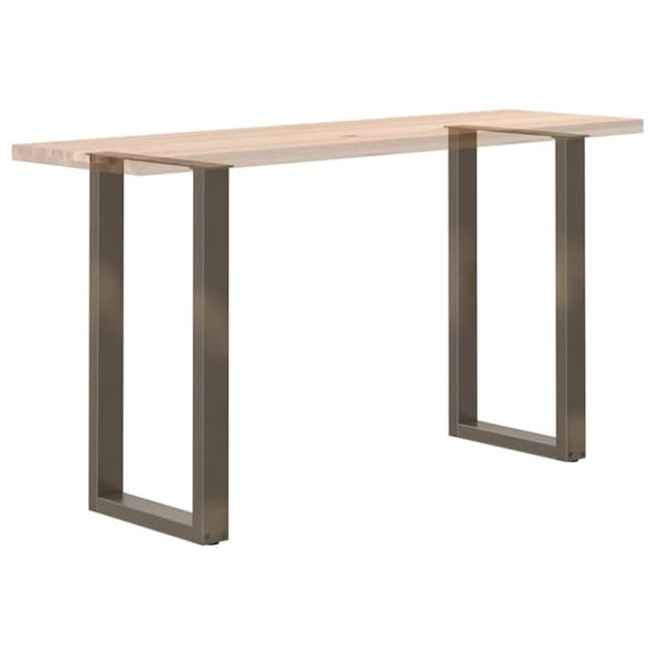 vidaXL Baaripöydän jalat U-muotoiset 2 kpl Luonnonvärinen teräs 50x(90-91) cm Teräs