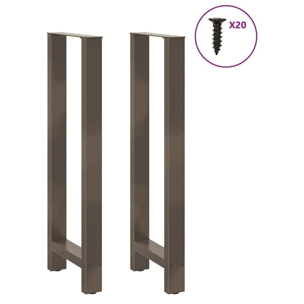 vidaXL Soffbordsben naturstål 2 st 40x(110-111) cm stål